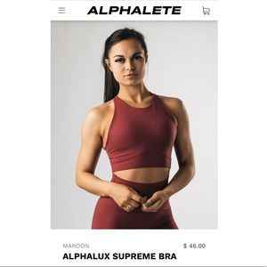 ISO Alphalete Alphalux Supreme Bra Maroon in XS